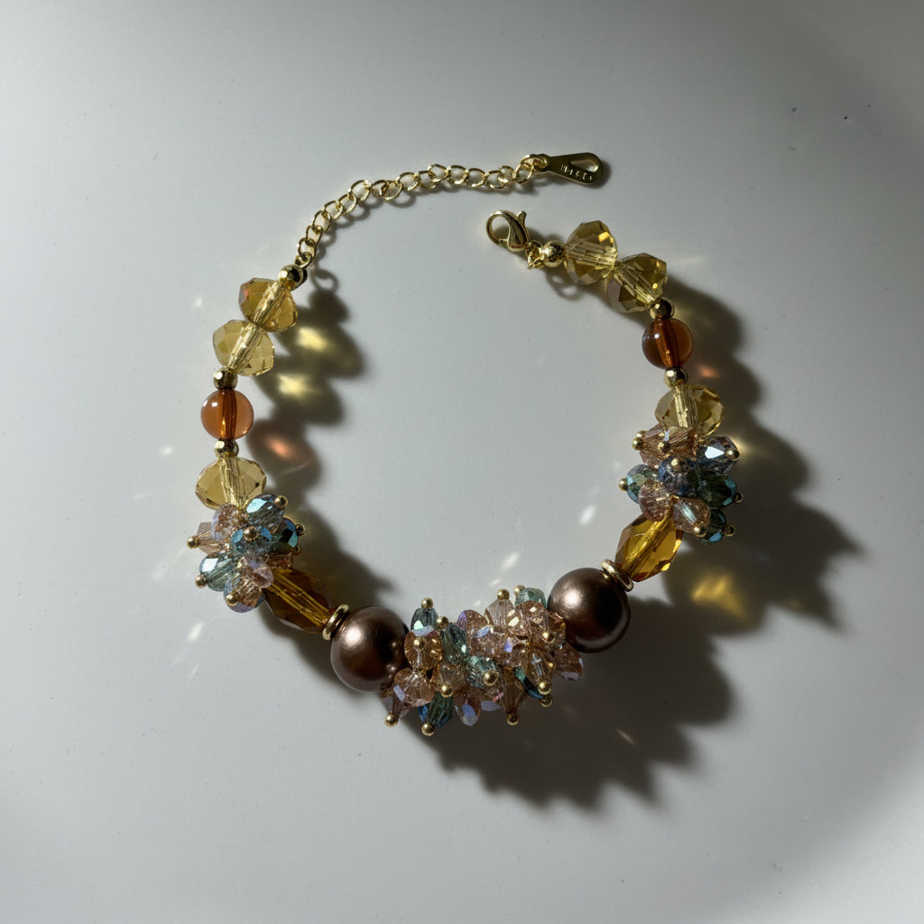 Bracelet en Pierres de Cristal Colorées – Élégance et Énergie Naturelle