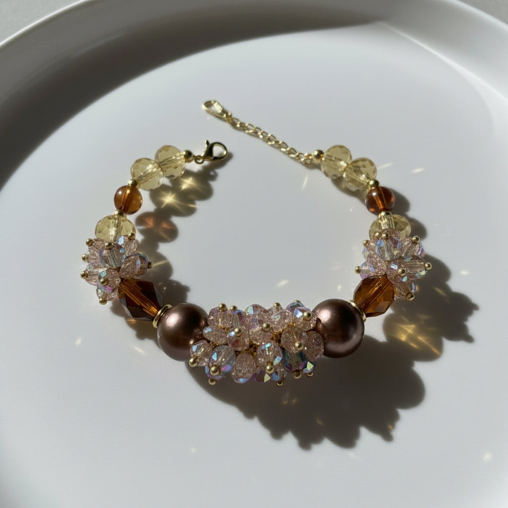Bracelet en Pierres de Cristal Colorées – Élégance et Énergie Naturelle