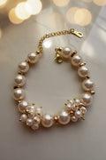 Bracelet Perle Blanche Dorée