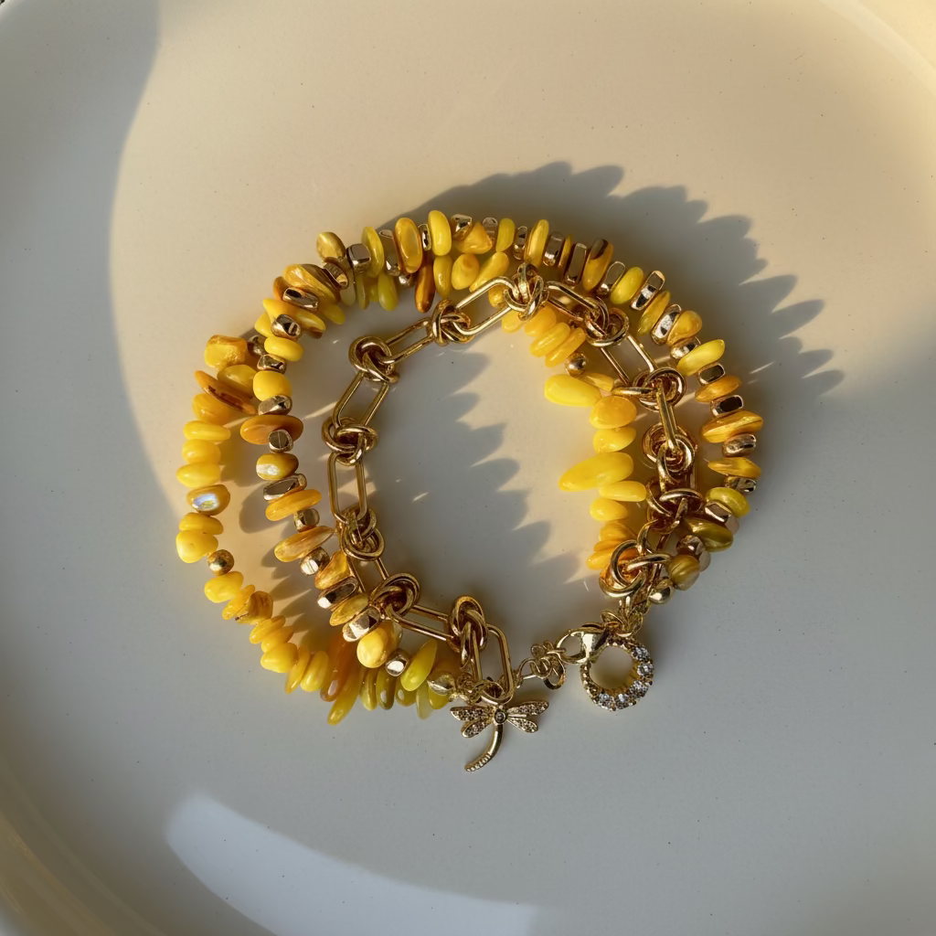 Bracelet jaune - élégance et style tendance
